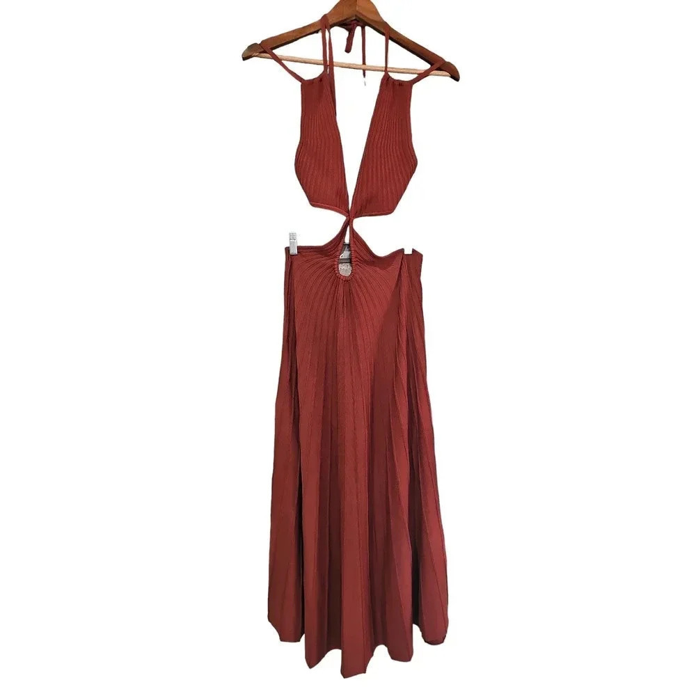 Cult Gaia Ottilia Knit Dress Clay Size L NWT - Picture 6 of 11